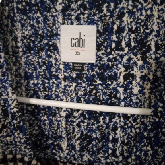 Cabi Tweed Reina 21 Club Blue/White/ Checkered Accented Jacket Blazer Unique XS - Picture 8 of 12